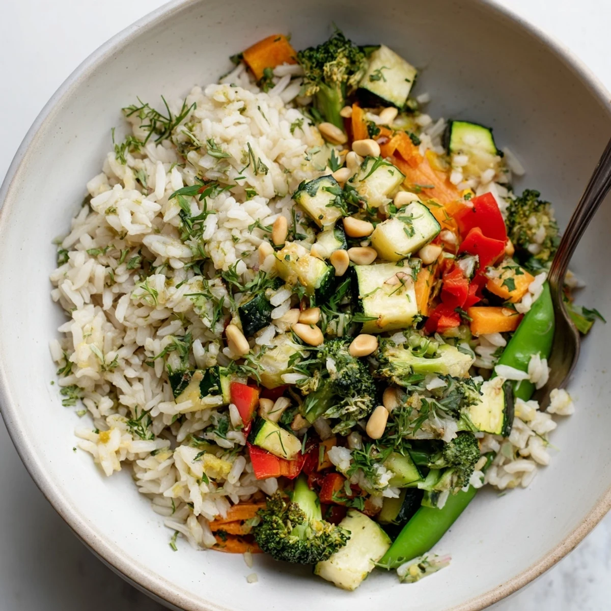 Herb Butter Veggie Rice Bowls