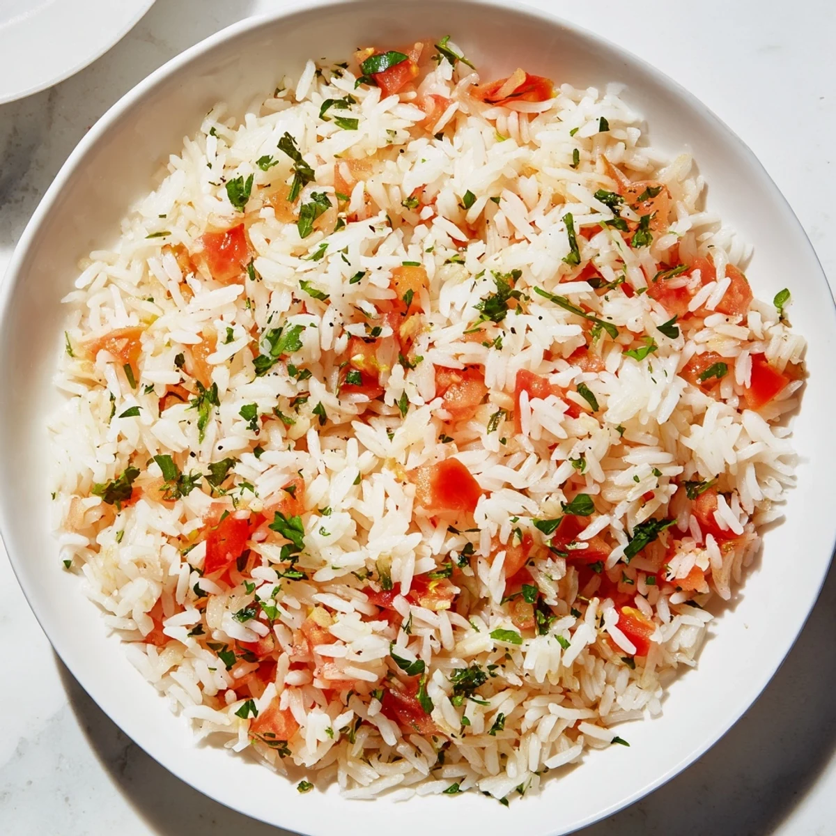 Hearty Tomato-Rice Skillet Dinner bubbling in the skillet, perfect for a cozy weeknight supper.