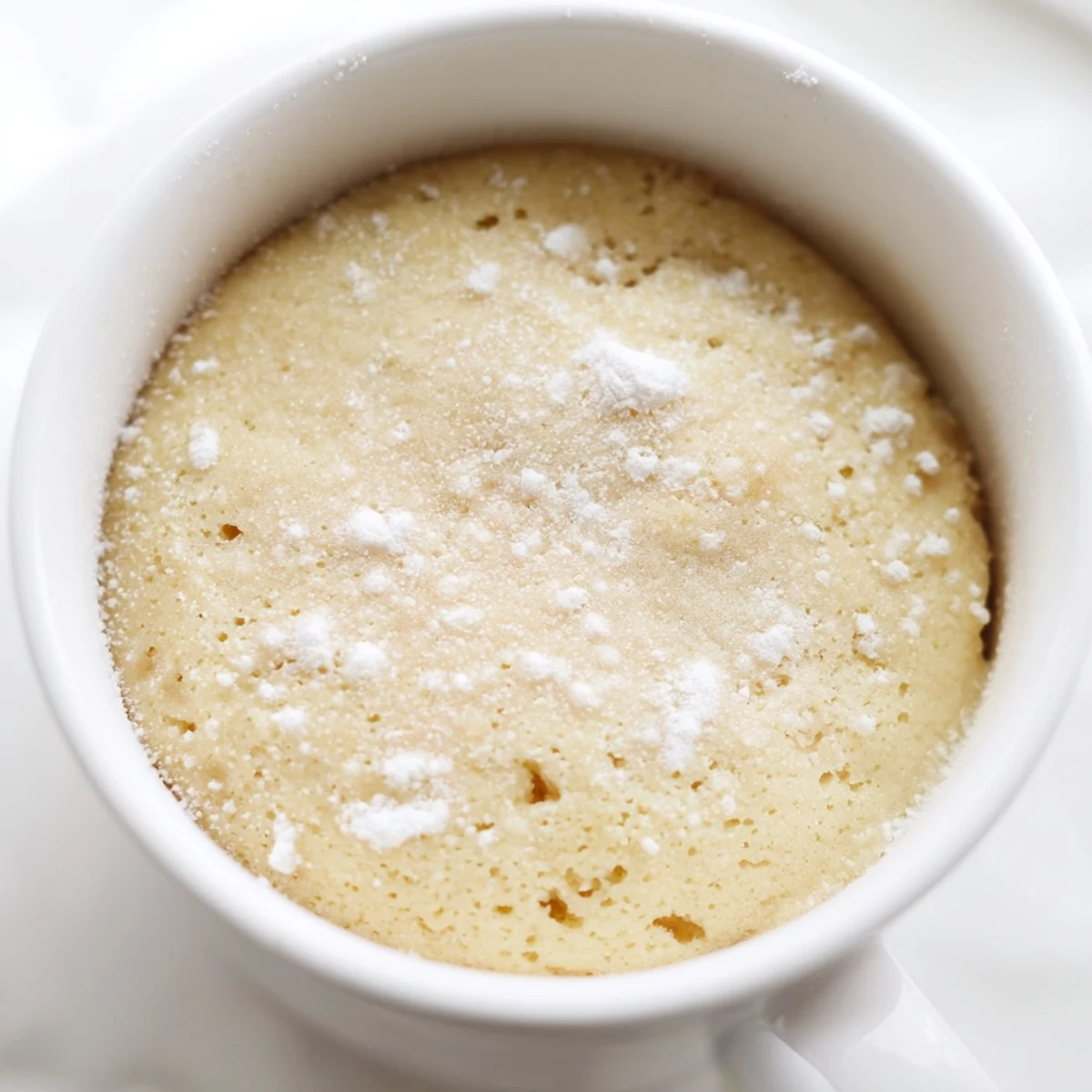 Warm, fluffy Microwave Mug Cake with a rich chocolate aroma, perfect for a quick sweet treat.