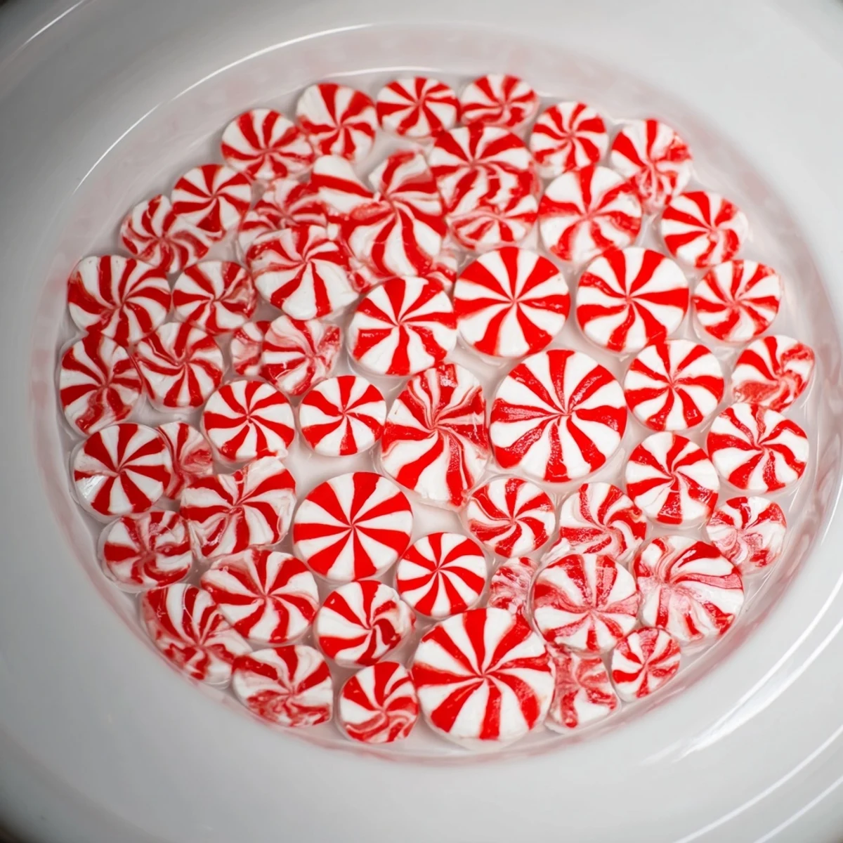 No-Bake Peppermint Candy Bowl shimmering; a perfect, fragile bowl ready to be filled with treats.