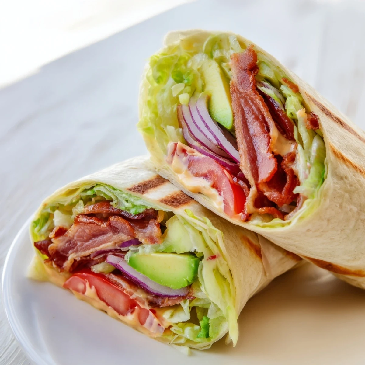 Imagine the vibrant colors of these Zesty BLT Wraps, perfect for a quick lunch.