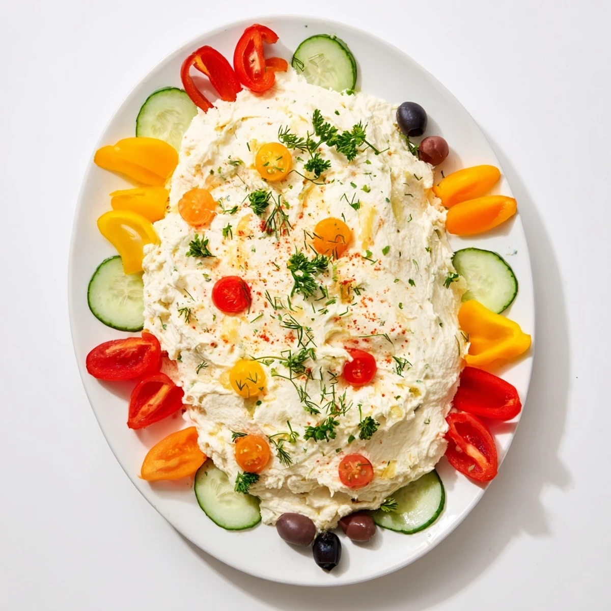 Christmas Lights Appetizer Spread, a vibrant cheese platter, decorated for an easy holiday gathering.