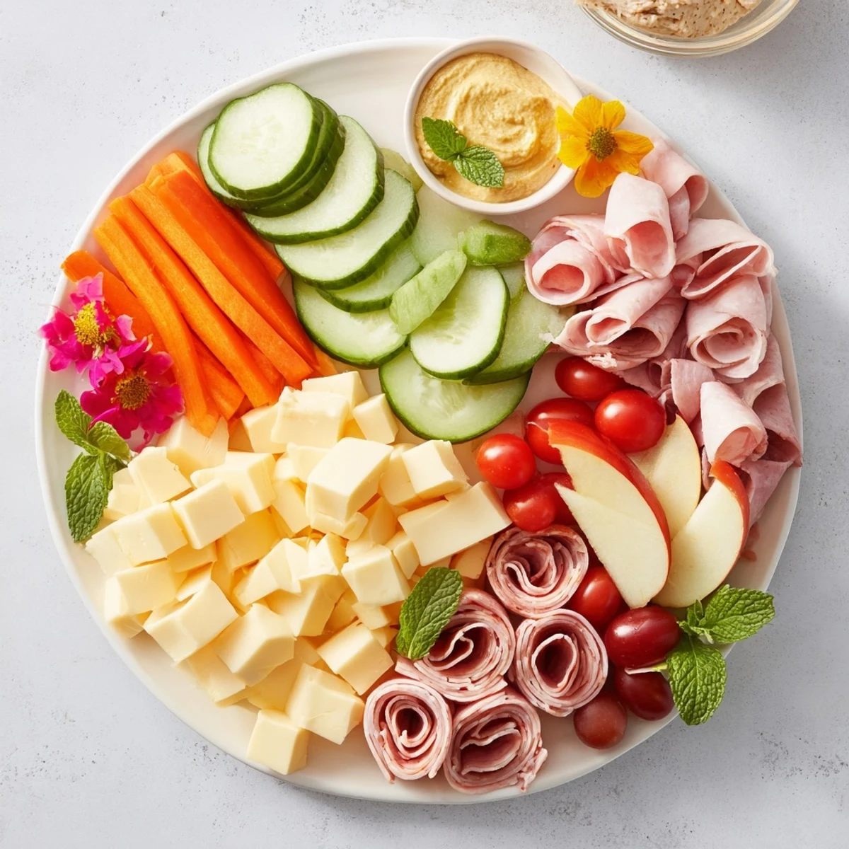 Gallop & Graze Horse Charcuterie board overflowing with cheeses, meats, and fresh, colorful produce.