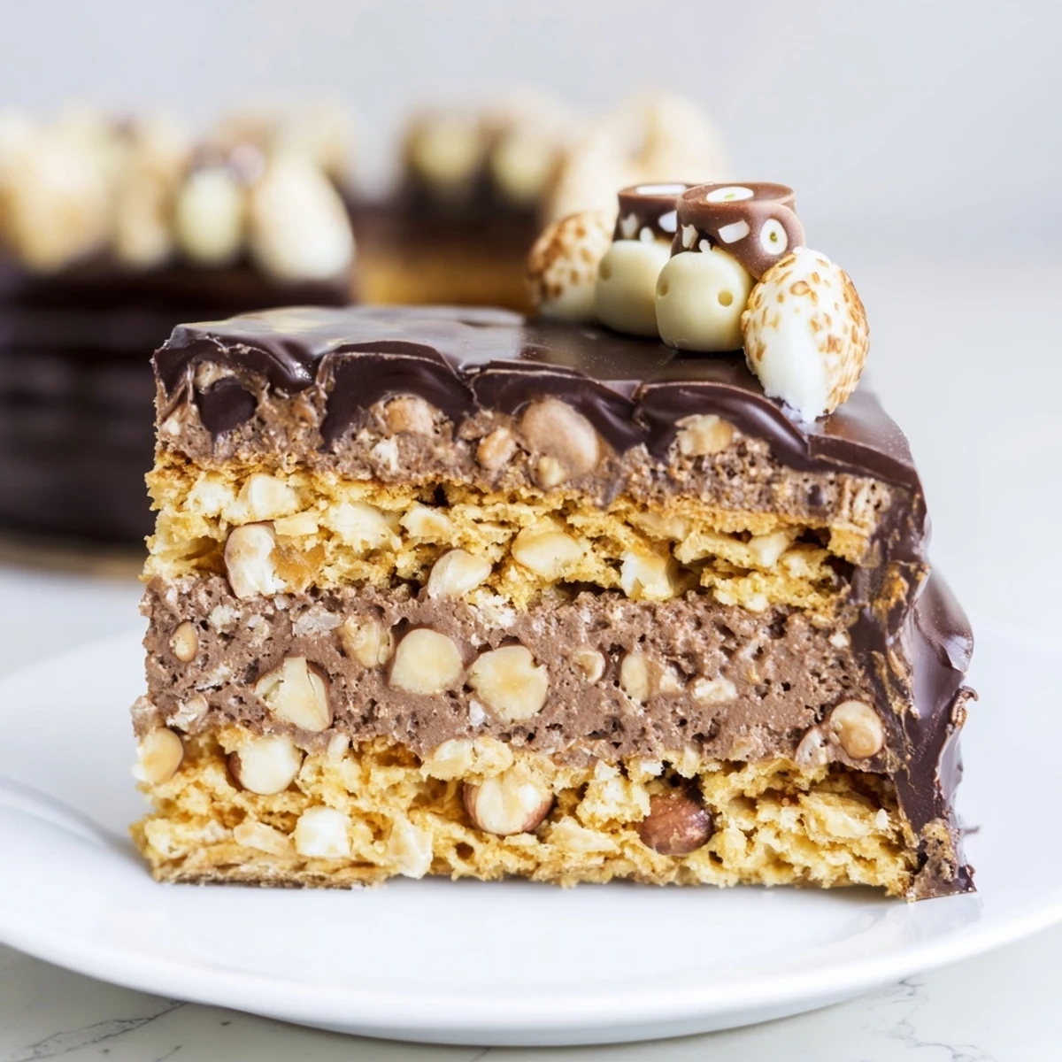 This elegant Plaisirs Sucrés Hibou de la Nuit shows a beautiful chocolate glaze perfect for dessert.