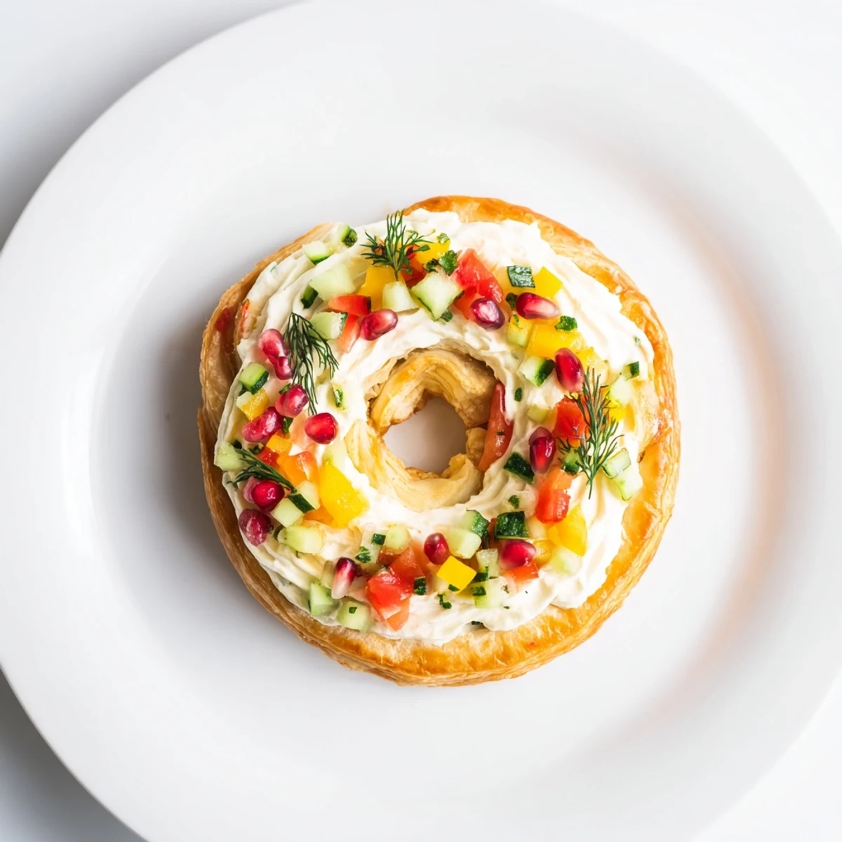 Golden, flaky Savory Tartlets adorned with colorful diced vegetables and fresh herbs, a perfect appetizer.