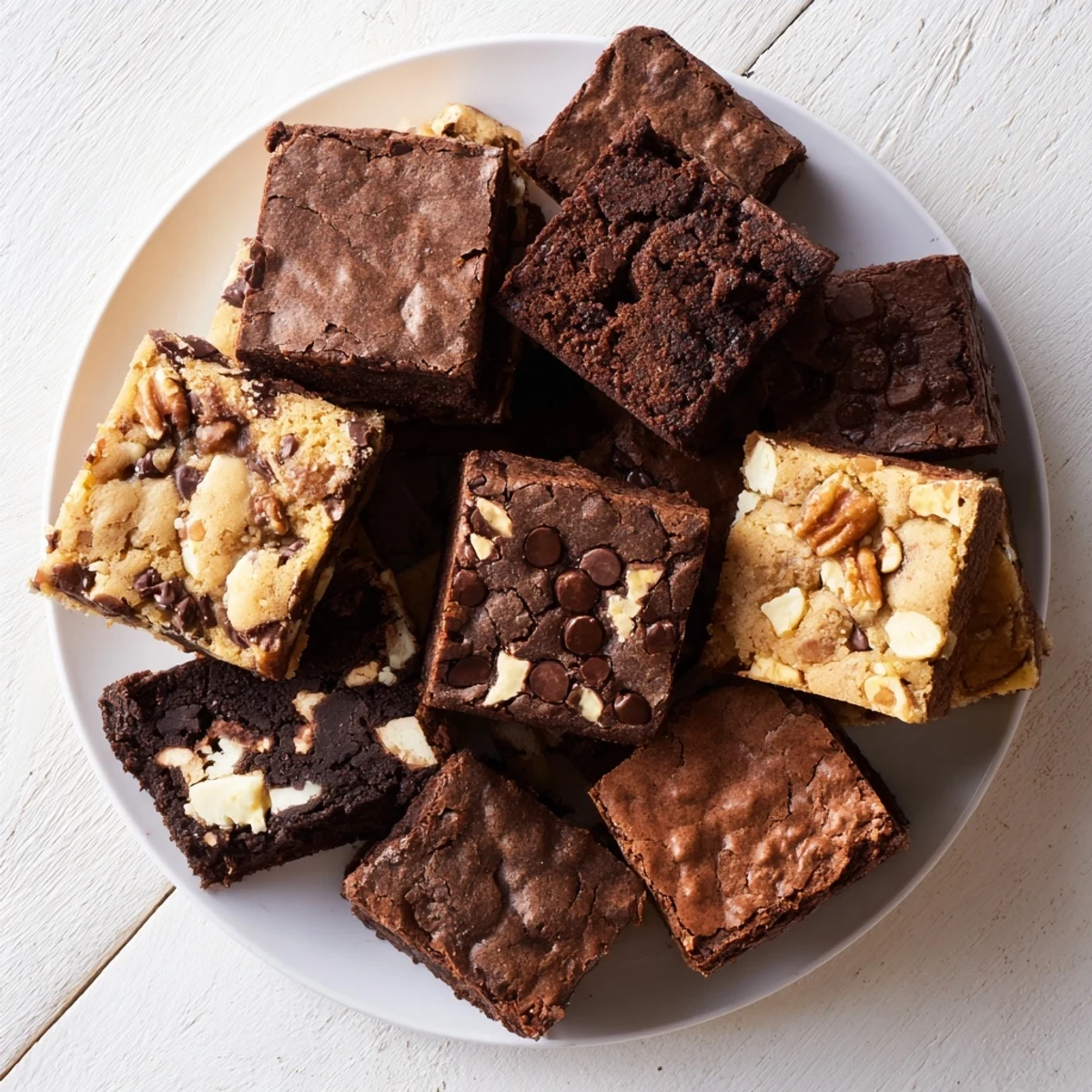 A tempting Dessert Platter with a mix of brownies and blondies, offering something for every sweet tooth.