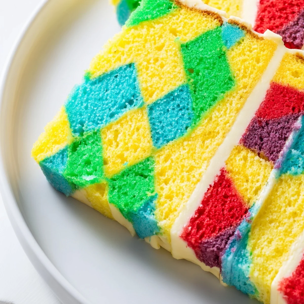 This Cozy Quilt Patchwork Cake visually bursts with vibrant colors, a show stopping dessert for any occasion.