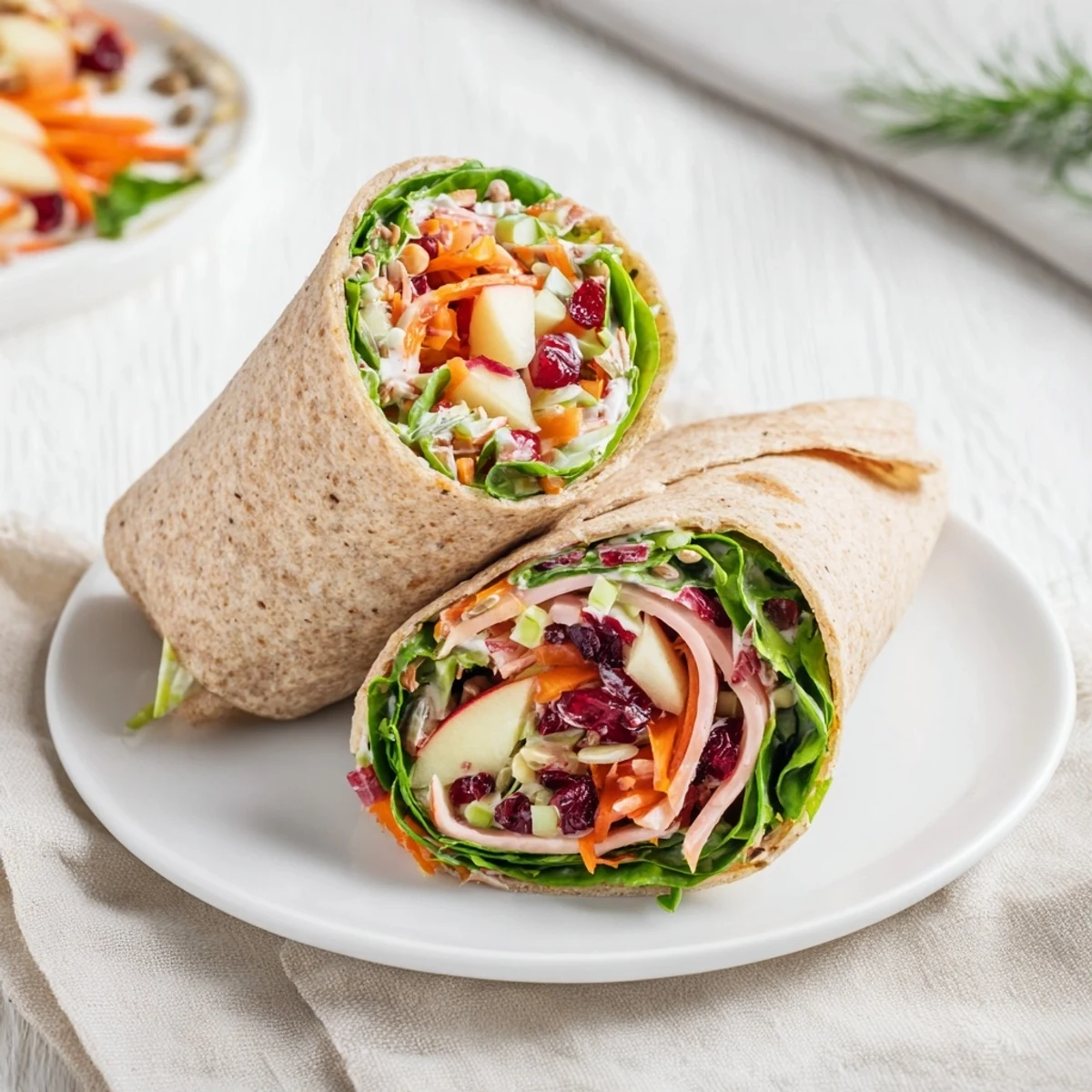Cranberry Apple Slaw Turkey Wrap