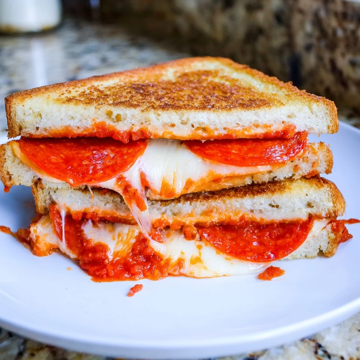 Warm, cheesy Pizza Grilled Cheese, perfect for a quick, comforting lunch or dinner.