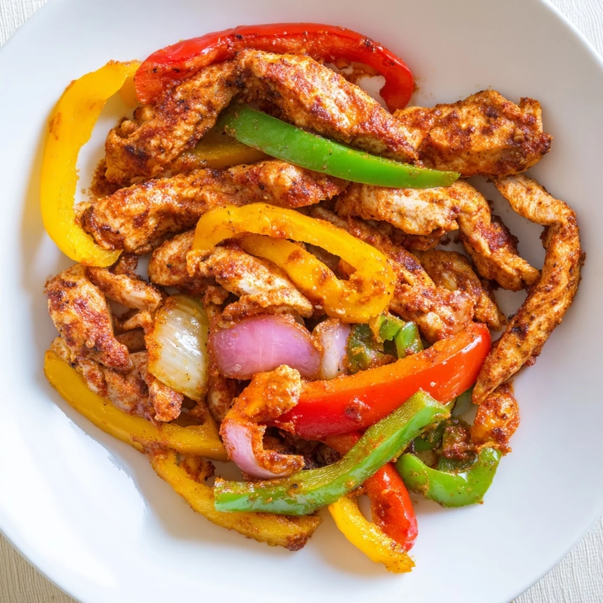 Juicy Chicken Fajita Sheet Pan with vibrant roasted peppers and onions, ready for tortilla wraps.