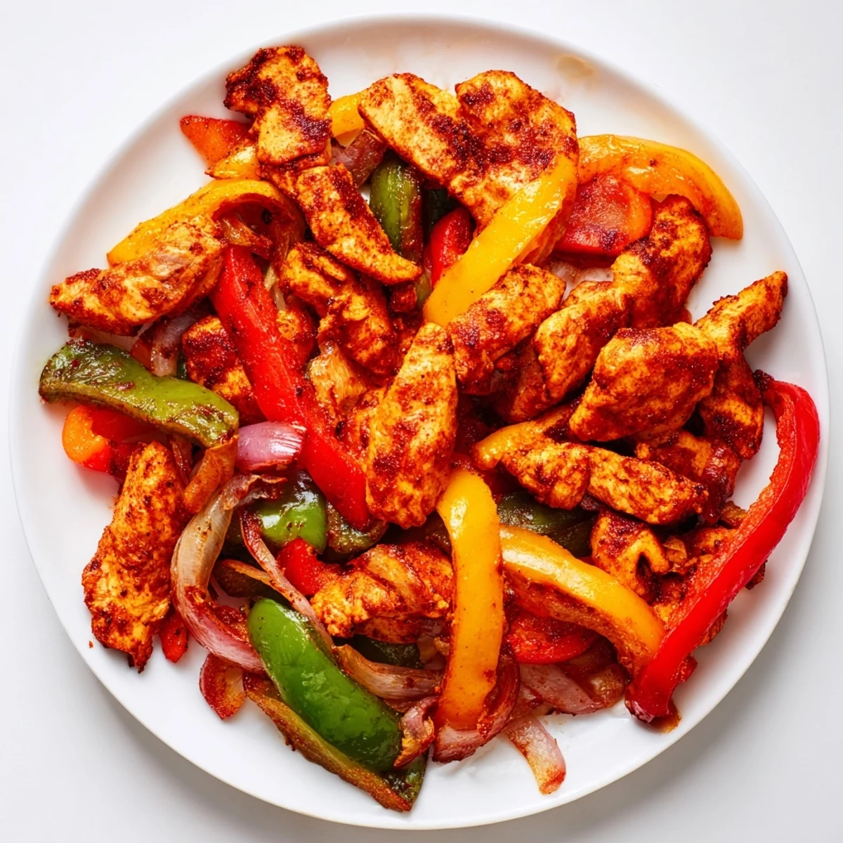 A delicious Chicken Fajita Sheet Pan meal sizzling with flavor and served with warm tortillas, ready to enjoy.