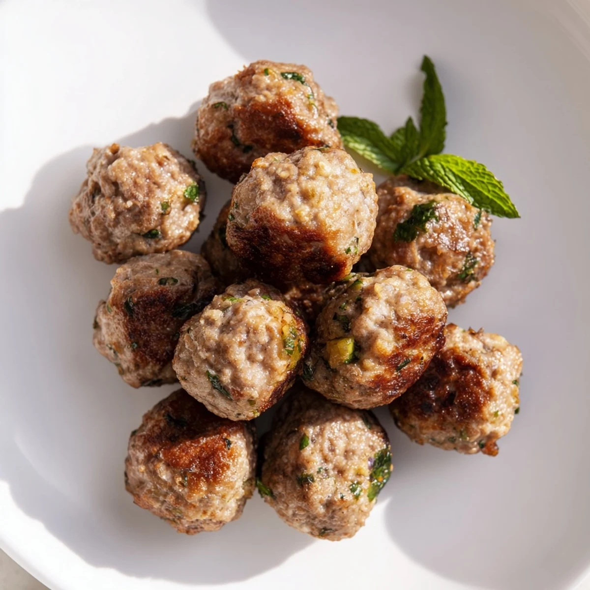 Golden-brown Turkish Köfte Meatballs, flavorful and juicy, ready to be served with a fresh side.