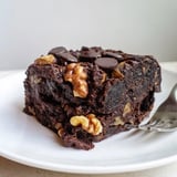Fudgy brownies made from leftover nut-milk pulp, serve with vegan ice cream.  