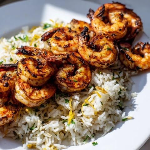 Grilled Chipotle Lime Shrimp & Rice with vibrant cilantro-lime rice, a delicious, spicy dinner.