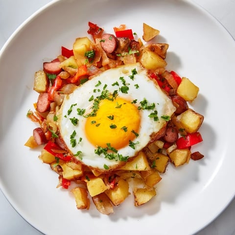 Image: Egg & Potato Hash with Hot Dogs