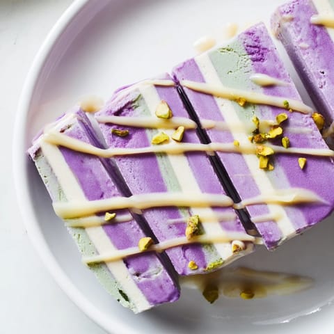 Ube Pistachio Ice Cream Bars