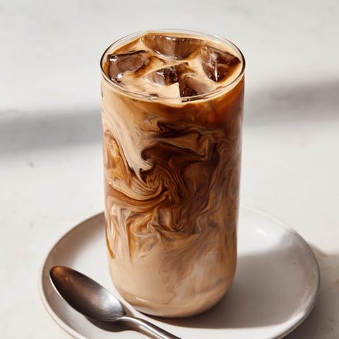 Refreshing cold brew coffee blended with nutty tahini for a delicious summer drink.  