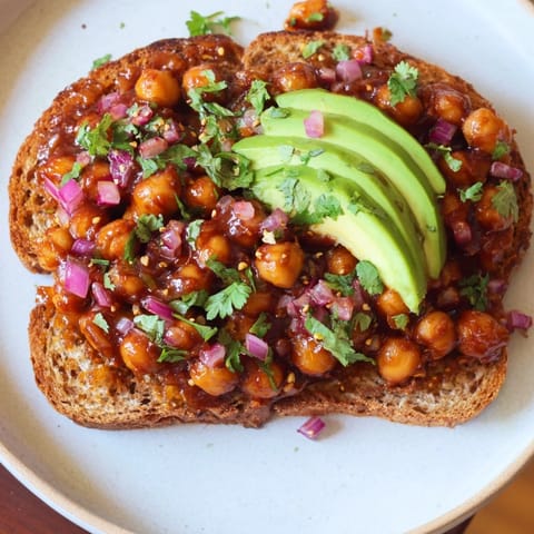 Smoky BBQ Chickpeas Toast