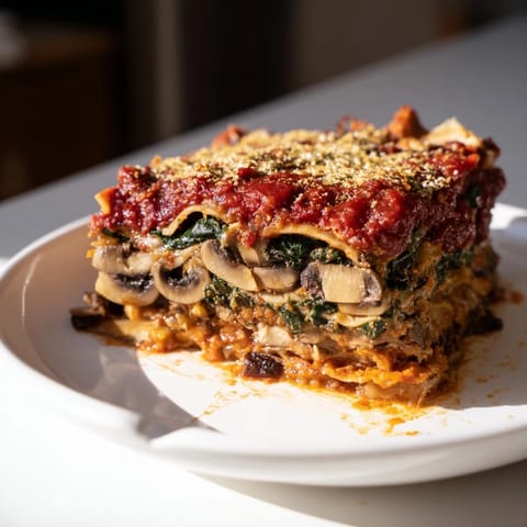 Vegan Mushroom Spinach Lasagna