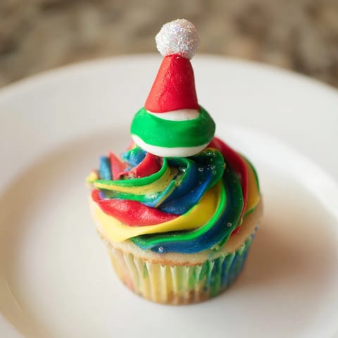 Elf Hat Cupcake Tower