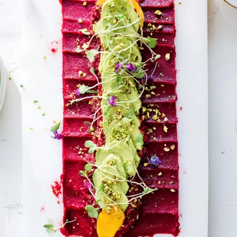 Modernist Stripe Vegetable Purees