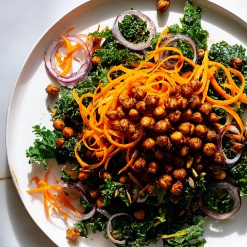 Kale Salad Roasted Chickpeas