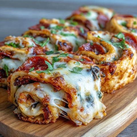 Golden-baked Tortilla Pizza Rolls offer a cheesy pull, dotted with black olives and bell peppers, ready for dipping.