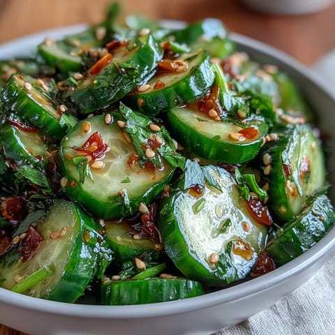 Asian cucumber sesame salad