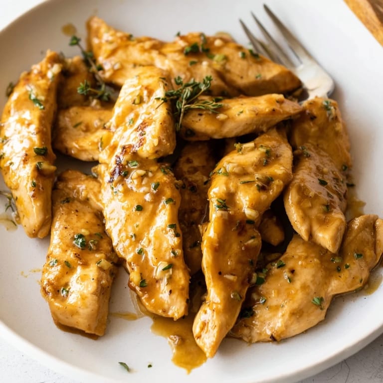 Quick and easy Buttery Garlic Chicken Skillet, perfect alongside steamed veggies or rice.