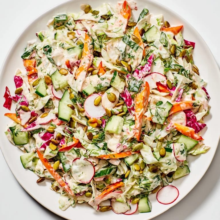 Vibrant Green Goddess Confetti Chop Slaw served in a white bowl, perfect for a refreshing side dish.