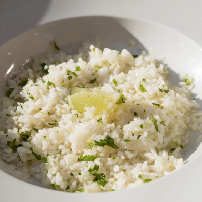 Steaming bowl of Cilantro Lime Rice, ready to enjoy alongside your favorite Mexican meal.