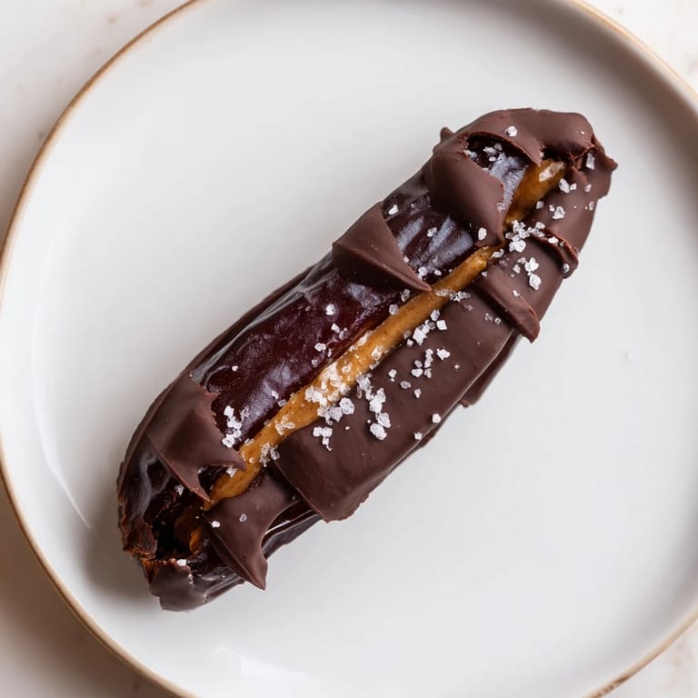 Indulge in these delicious Chocolate Peanut Butter Dates—Medjool dates filled with peanut butter, chocolate-covered, ready to enjoy.