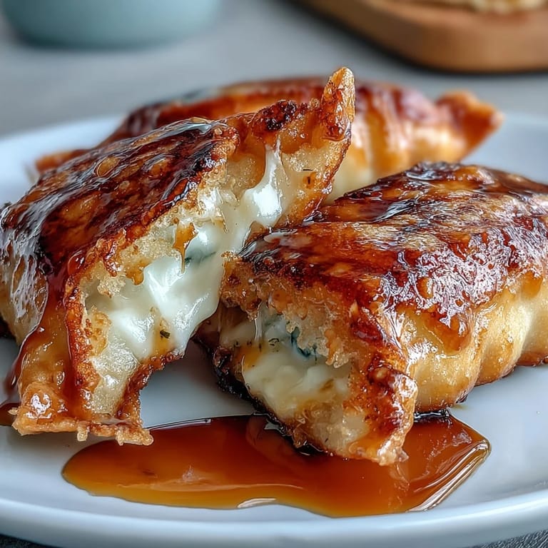 A close-up of soft potato mochi stuffed with cheese, served warm as a savory Japanese appetizer.  