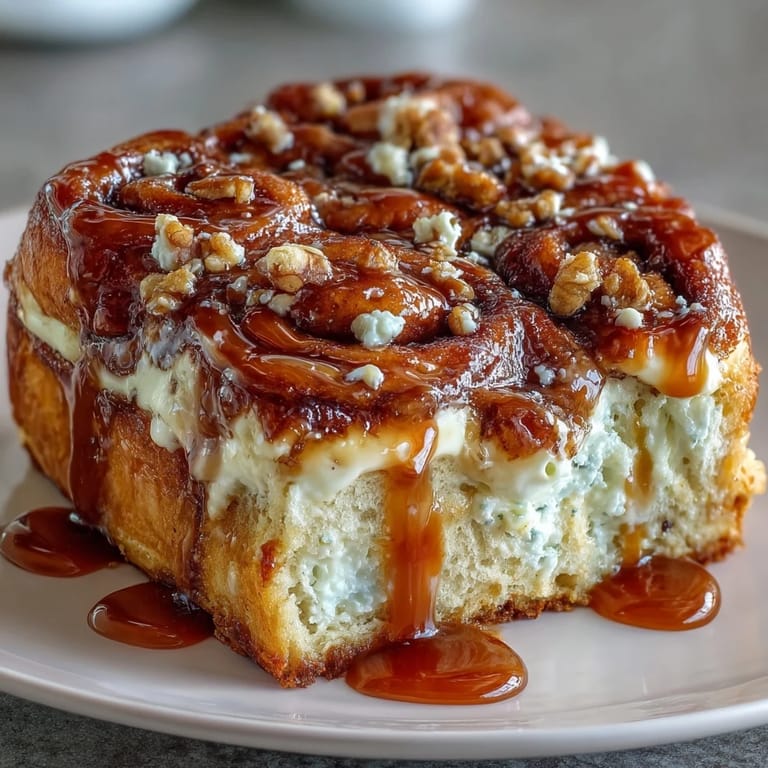 Warm Caramel Cream Cheese Bread loaf on a rustic plate, ready for breakfast or dessert.