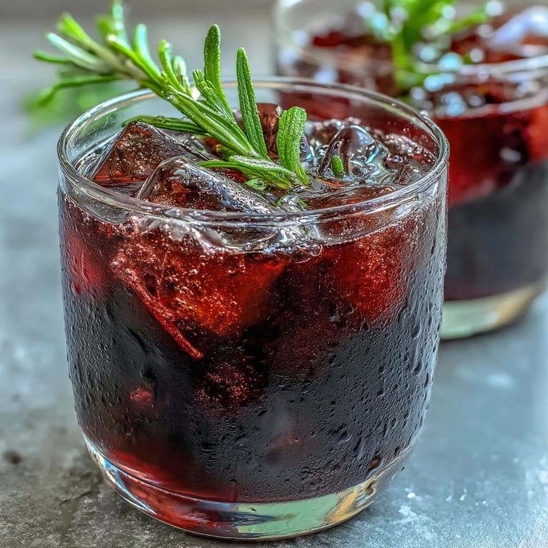 Serving a vibrant Black Currant Rosemary Cocktail with a lemon twist, ready to pair with savory appetizers or enjoy as an aperitif.