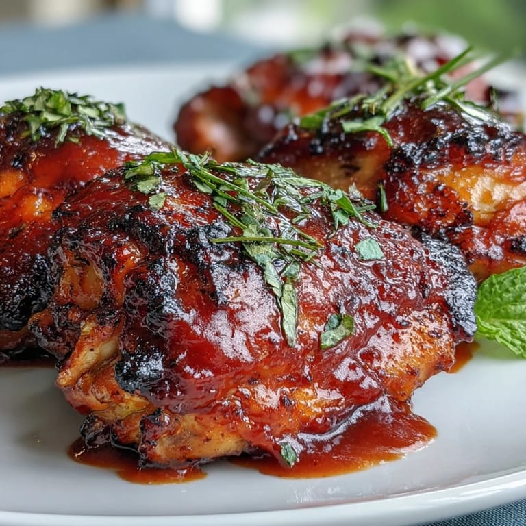 Roasted guava BBQ sauce chicken resting on a platter, paired with pineapple rings and fluffy white rice.