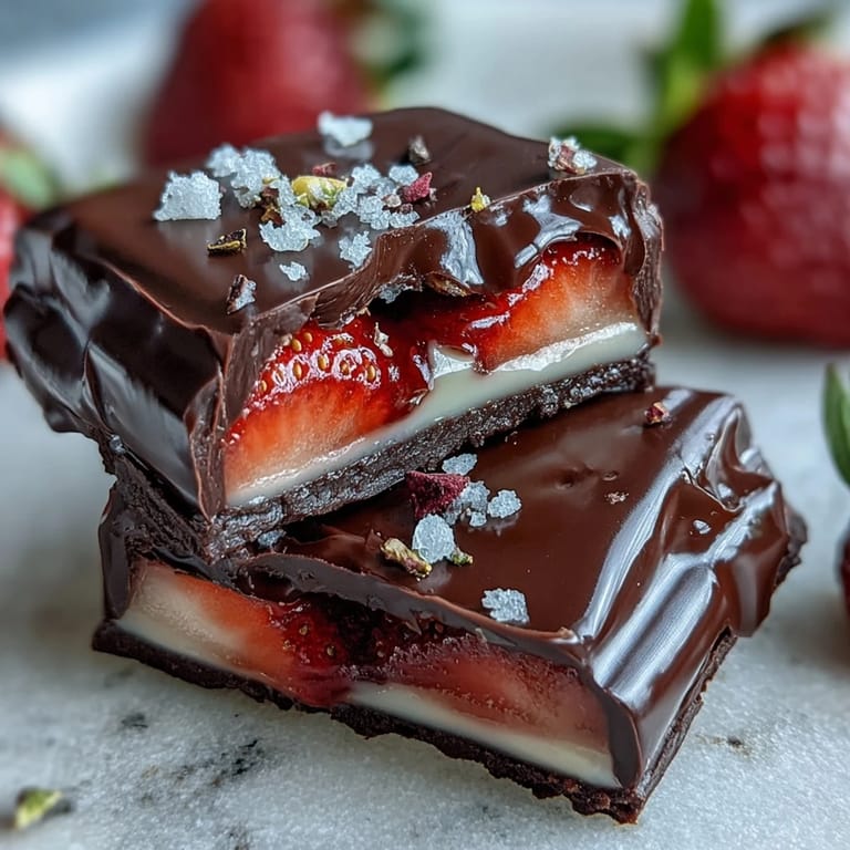 Gourmet Dubai Chocolate Strawberry Bark with Edible Gold Leaf
