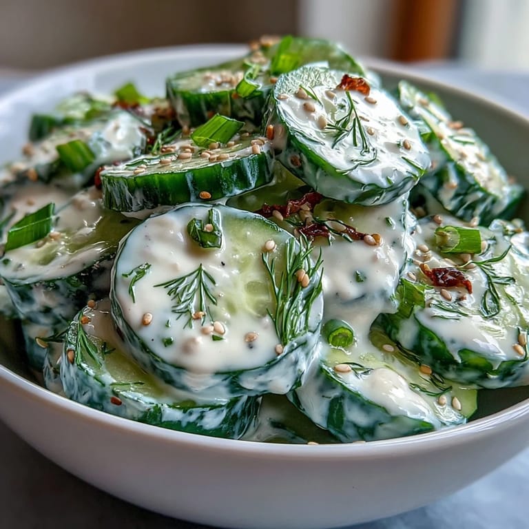 Refreshing TikTok Cucumber Salad, loaded with savory bagel crunch on a hot day.