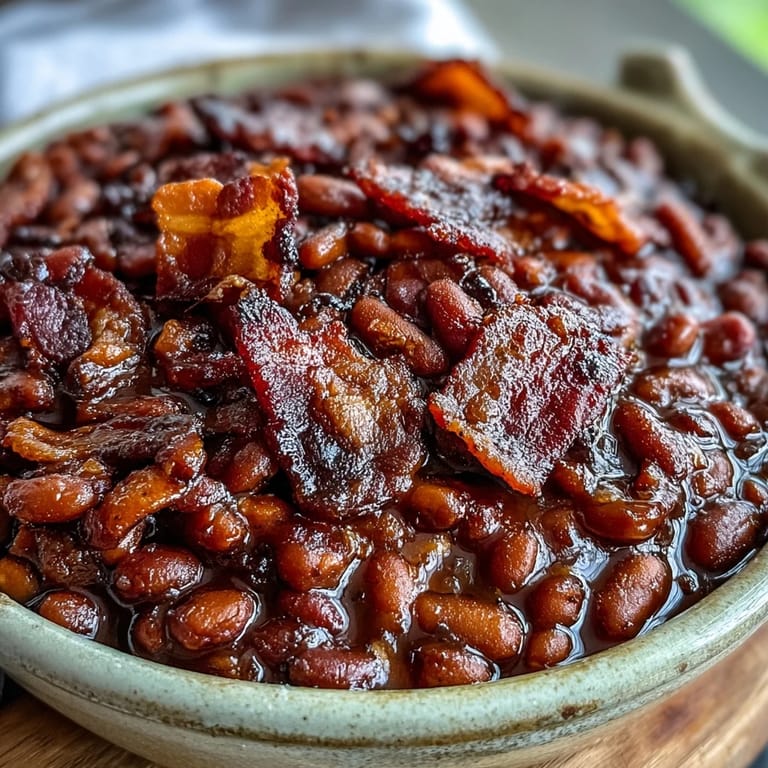 Soulful skillet of Juneteenth BBQ Baked Beans, a molasses-kissed comfort food classic.