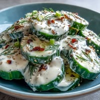 Crisp TikTok Cucumber Salad with everything bagel dressing, a cool creamy delight.